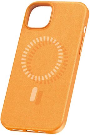 Magnetyczne Etui Na Telefon Iphone 15 Promax Baseus Fauxther Series Pomarańczowe - zdjęcie 6