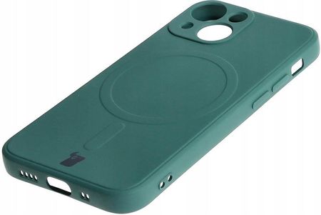 Bizon Etui Case Silicone Magsafe Sq Do Apple Iphone 13 Mini Ciemnozielone - zdjęcie 3
