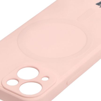Bizon Etui Case Silicone Magsafe Sq Do Apple Iphone 13 Mini Jasnoróżowe - zdjęcie 4