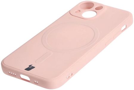 Bizon Etui Case Silicone Magsafe Sq Do Apple Iphone 13 Mini Jasnoróżowe - zdjęcie 2