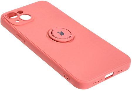 Bizon Etui Case Silicone Ring Sq Do Apple Iphone 15 Plus Brudny Róż - zdjęcie 3