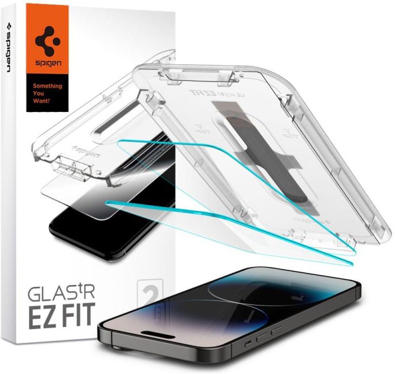 Spigen Szkło Hartowane Glas Tr Ez Fit 2 Pack Iphone 14 Pro Clear