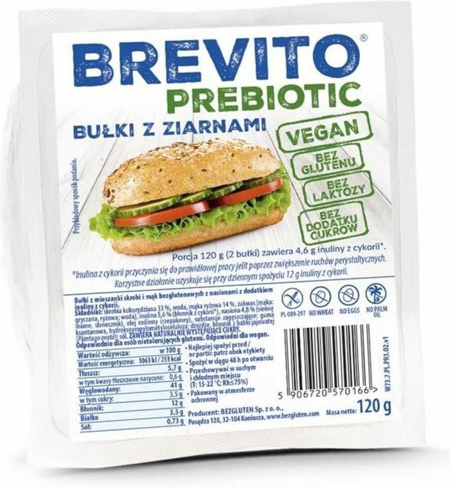 Zdjęcie Bezgluten Brevito Bułki Z Ziarnami Prebiotic 120g - Dobczyce