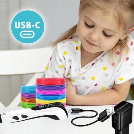 DŁUGOPIS 3D PEN DRUKARKA ZESTAW 3 GENERACJA 2023 + WKŁADY 300M PREZENT - zdjęcie 5