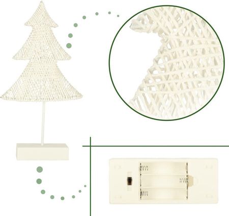 Dekoracja Świąteczna Stojąca Choinka 39Cm 10Led Ciepły Żółty Zasilanie Bateryjne .. - zdjęcie 3