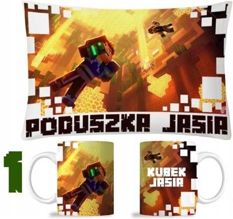 ZESTAW KUBEK I PODUSZKA MINECRAFT PREZENT IMIĘ ZESTAW PREZENTOWY DLA