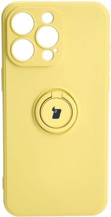 Bizon Etui Case Silicone Ring Sq Do Apple Iphone 15 Pro Max Żółte - zdjęcie 2