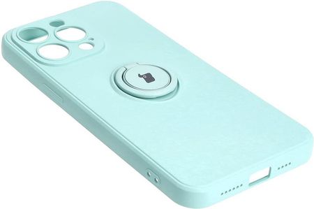 Bizon Etui Case Silicone Ring Sq Do Apple Iphone 15 Pro Max Turkusowe - zdjęcie 3