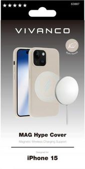 Vivanco Etui Mag Hype Cover Iphone 15 Beżowy Sklep Warszawa C H Land - zdjęcie 2