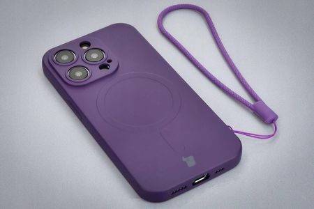 Bizon Etui Case Silicone Magsafe Do Apple Iphone 15 Pro Max Śliwkowe - zdjęcie 2