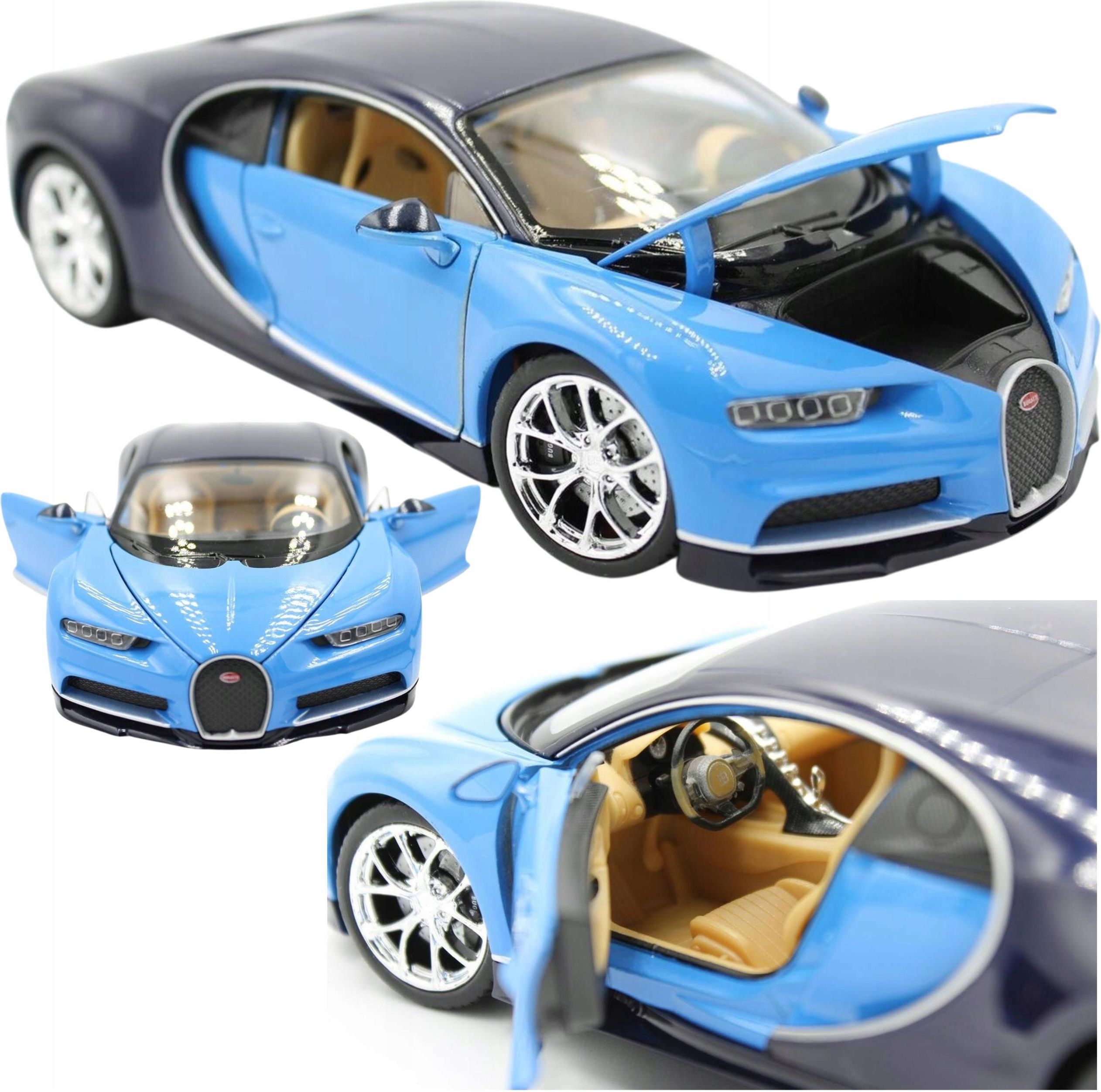 Bugatti Chiron Metalowy Model W Skali Otwierane Drzwi