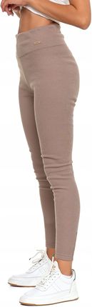 Damskie Legginsy Prążkowane Z Wysokim Stanem Ocieplane Moraj Modne L/XL - zdjęcie 4