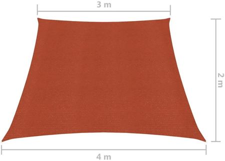 Vidaxl Żagiel Przeciwsłoneczny 160g/m² Terakotowy 3/4X2m Hdpe 311378 - zdjęcie 2