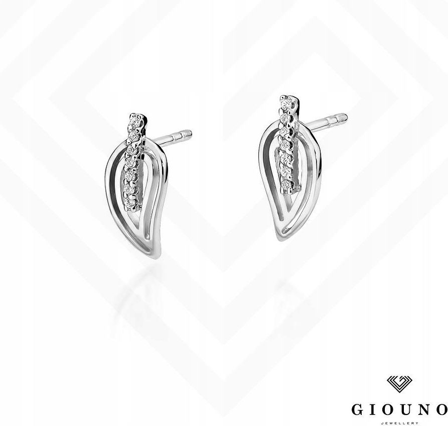 Giouno Jewellery Kolczyki złote 585 z Brylantami 0 07ct na sztyft