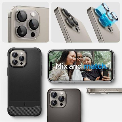 Spigen Osłona Aparatu Optik Tr ”Ez Fit” Camera Protector 2 Pack Iphone 14 Pro Max 15 Natural Titanium 8809971220545 Agl07163 - zdjęcie 5