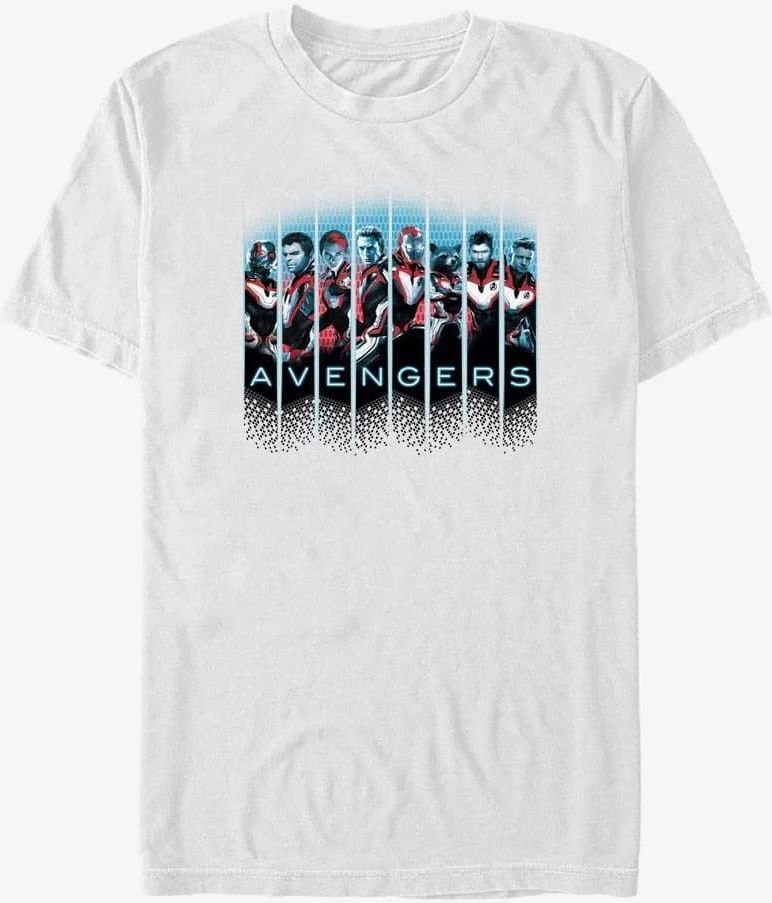 Queens Marvel Avengers Endgame Grid Panel Unisex T Shirt White Ceny