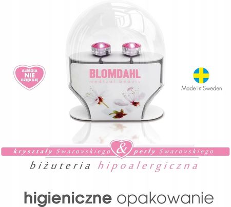 Blomdahl Kolczyki Motylki Hipoalergiczne Butterfly Crystal 5 mm - zdjęcie 2