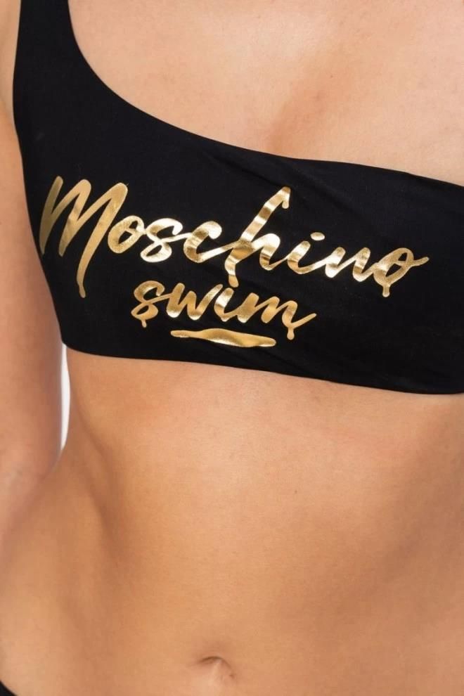 Moschino Asymetryczna G Ra Od Bikini Ze Z Otym Logo Ceny I Opinie