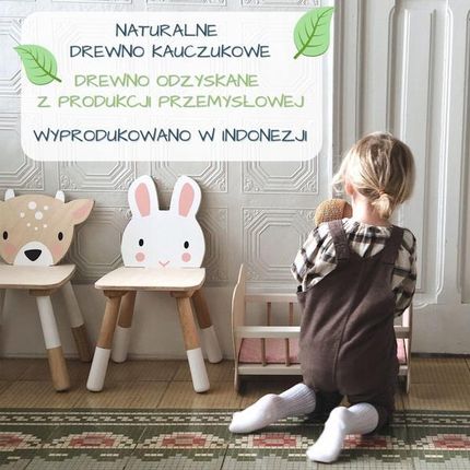 Drewniane Krzesełko Zajączek Kolekcja Mebli Forest - zdjęcie 4