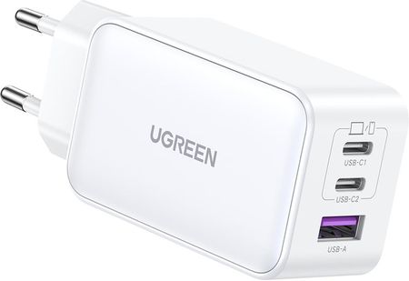 Ugreen Ładowarka Sieciowa 15339 Nexode 2Xusb C Usb A 3 0 Pd3 Qc4 Gan 65W Biała - zdjęcie 5