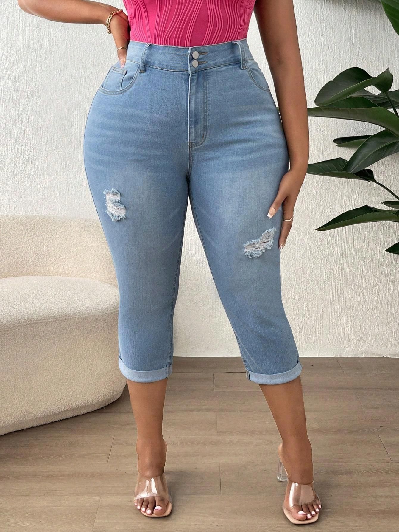 Rybaczki Przetarcia Yy Nf Xxl Shein Niebieskie Spodenki Jeansowe