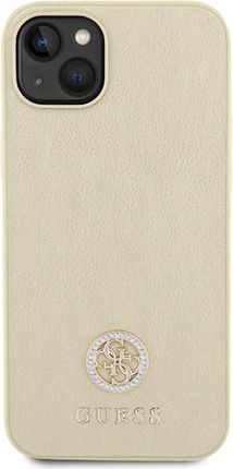 Guess Etui 4G Metal Logo Do Apple Iphone 15 Złoty - zdjęcie 3