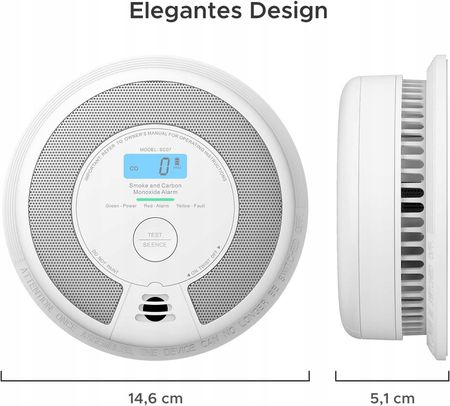 X-Sense Czujnik Dymu Wyświetlacz Alarm Dźwiękowy (Sc07) - zdjęcie 4