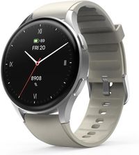Hama Smartwatch 8900, GPS, AMOLED 1.3, srebrna koperta, beżowy pasek silikonowy (178612)