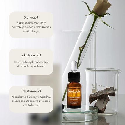 Mokosh Anti Aging Face Serum Rose With Berry Przeciwzmarszczkowe Serum Do Twarzy 2,5% Retinolu H10 I Retinoinianu Hpr Róża Z Jagodą 10 Ml - zdjęcie 3