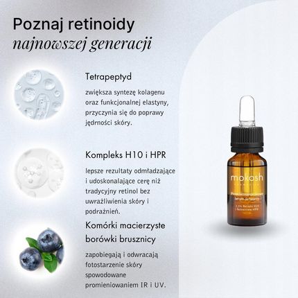 Mokosh Anti Aging Face Serum Rose With Berry Przeciwzmarszczkowe Serum Do Twarzy 2,5% Retinolu H10 I Retinoinianu Hpr Róża Z Jagodą 10 Ml - zdjęcie 2