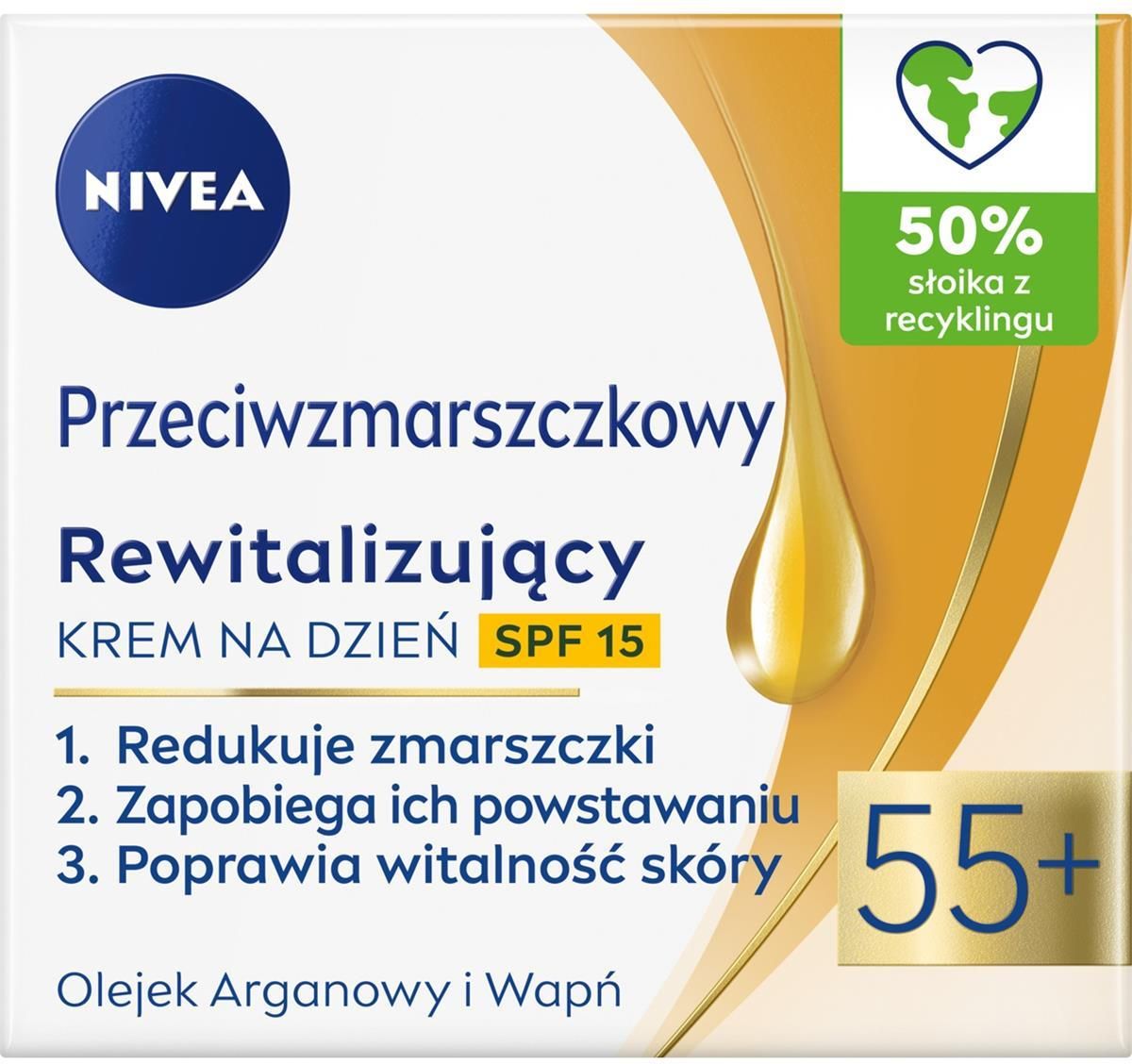 Krem Nivea 55 Przeciwzmarszczkowy I Rewitalizujący Spf 15 na dzień