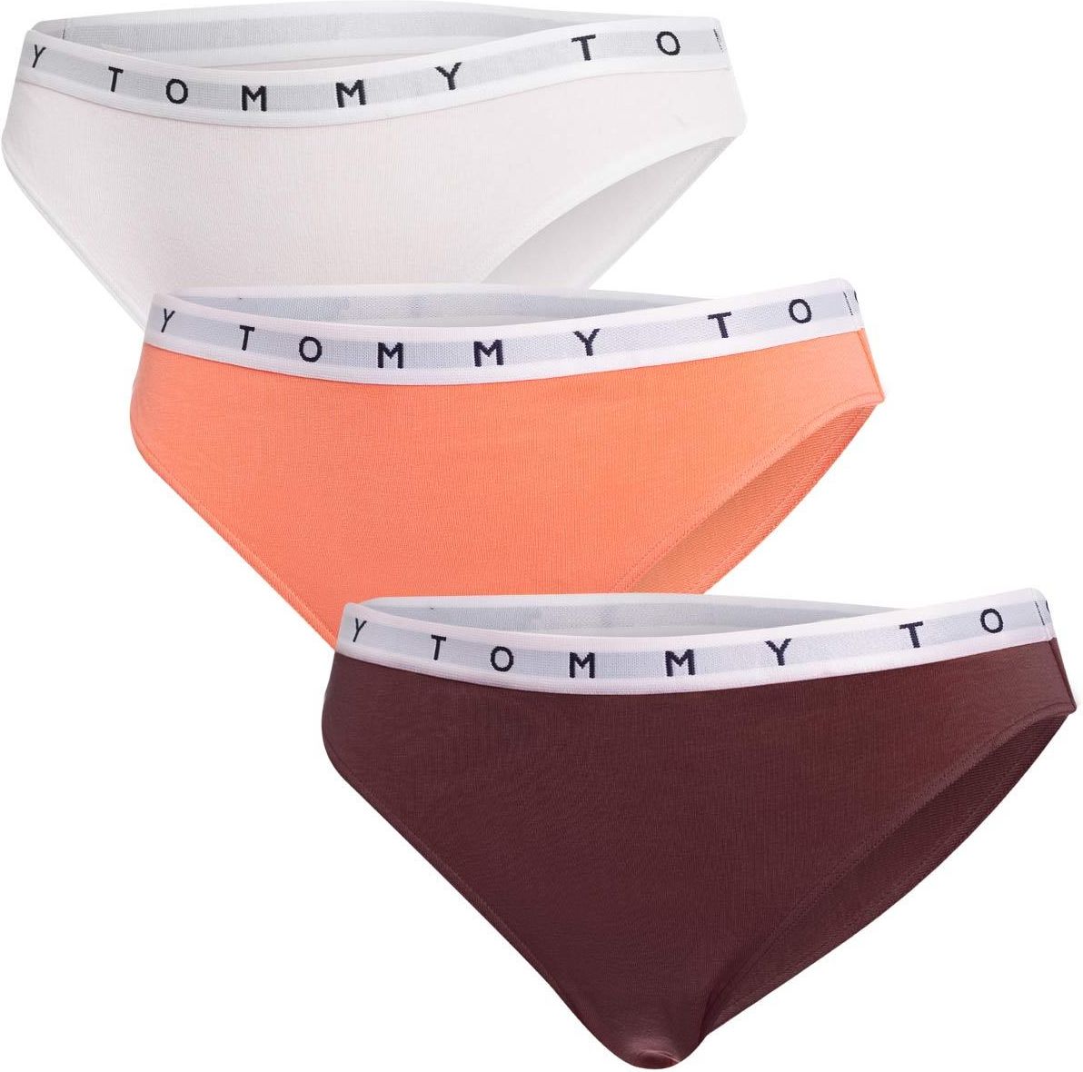 Tommy Hilfiger Bikini Damskie Majtki P Brzoskwiniowe Bordowe Bia E