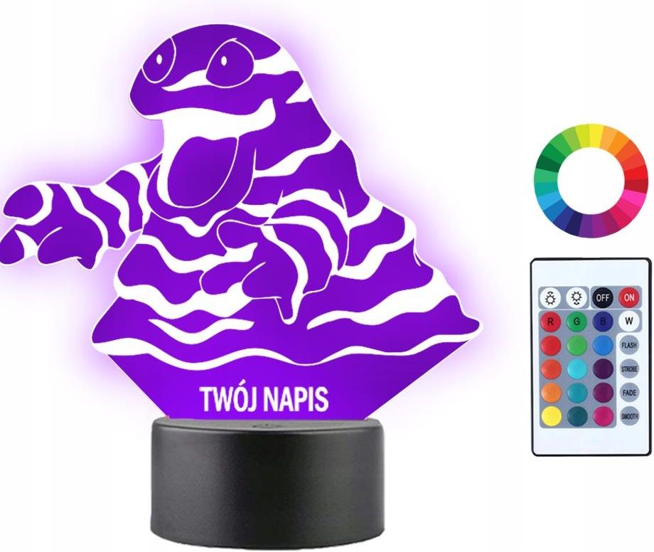 Lampka Nocna Dla Dzieci Pokemon Grimer Twój Napis Grawer 3D Led Ceny