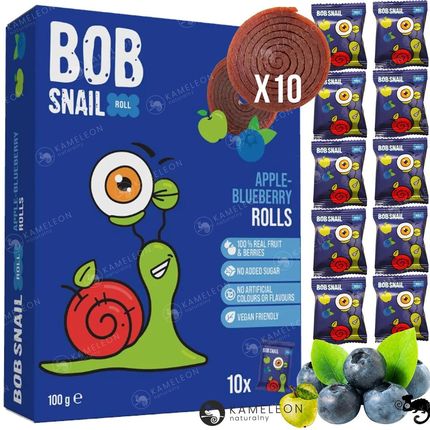 Bob Snail Eco Snack Wielopak 10 Pojedynczych Ślimaków Przekąska Mango Bez Dodatku Cukru Glutenu X 10g - zdjęcie 4