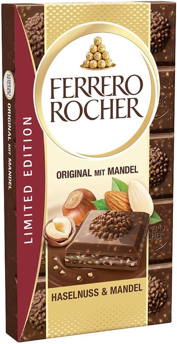 Ferrero Rocher Czekolada Mleczna Z Orzechami Laskowymi I Migdałami 90g