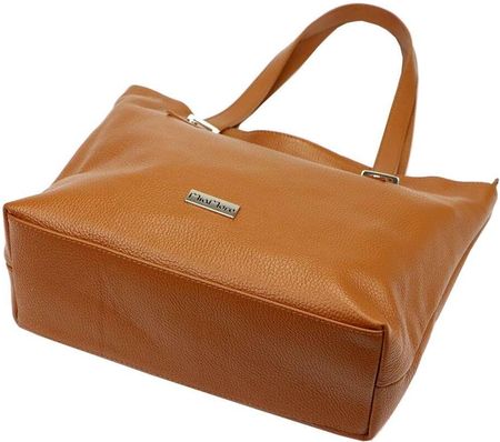 Damska Torebka Skórzana A4 MiaMore 01-058 DOLLARO ciemny camel (cognac) - zdjęcie 2