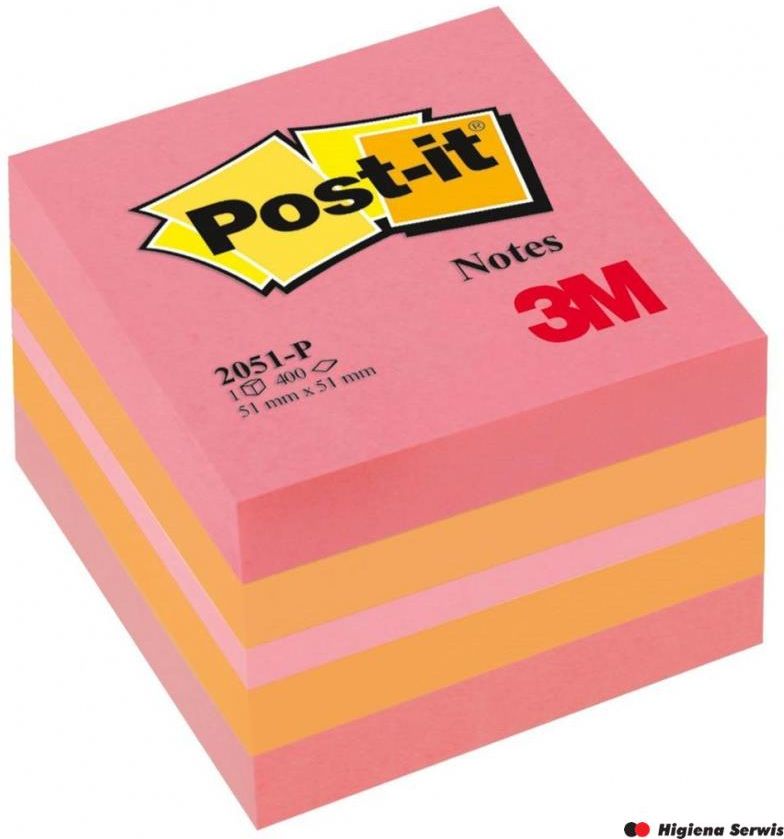 Mini Kostka Samoprzylepna Post It 2051P 51X51Mm 1X400 Kart Różowa