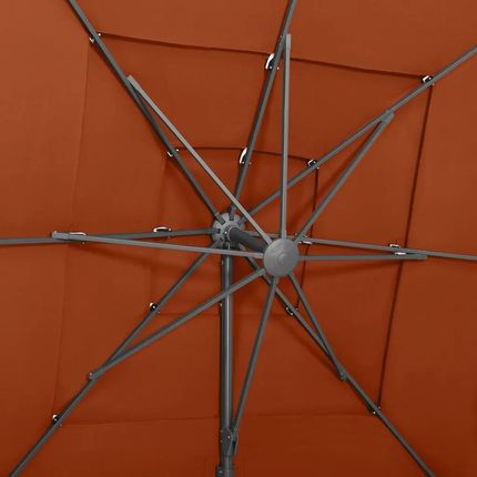 Vidaxl 4-Poziomowy Parasol Na Aluminiowym Słupku Terakota 250X250cm 313825 - zdjęcie 2