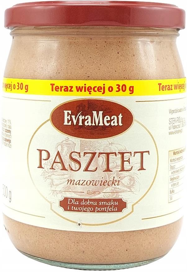 Evrameat Pasztet Mazowiecki Wieprzowy Konserwa Evra 500g Ceny I