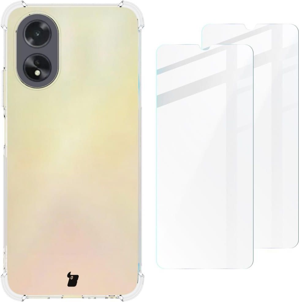 Bizon Etui 2X Szkło Case Clear Pack Do Oppo A38 4G Przezroczyste Etui