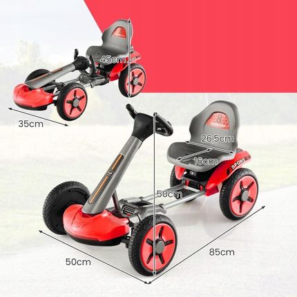 Costway Elektryczny Gokart Dla Dzieci Z Regulacją Czerwony - zdjęcie 5