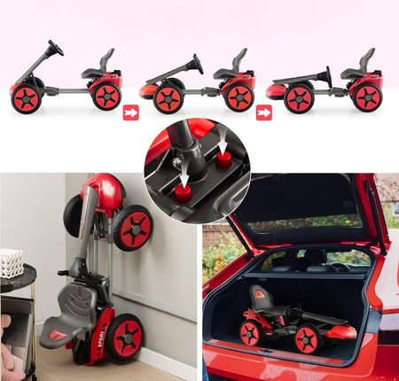 Costway Elektryczny Gokart Dla Dzieci Z Regulacją Czerwony - zdjęcie 3