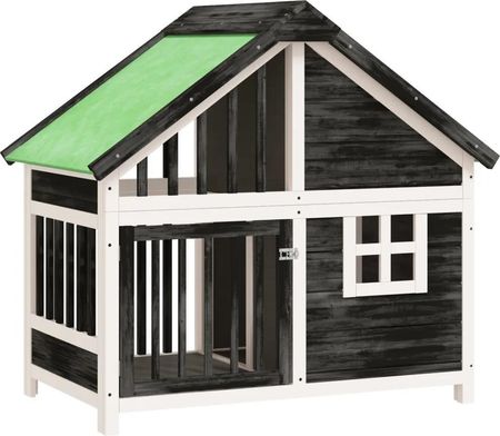 vidaXL Buda Dla Psa Szara 96X60,5X87cm Lite Drewno Sosnowe - zdjęcie 6