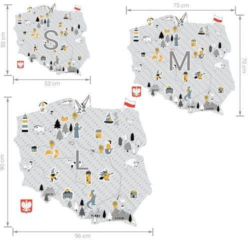 Naklejka MAPA Polski Szara L 96x90 Cm Szary Ceny I Opinie Ceneo Pl