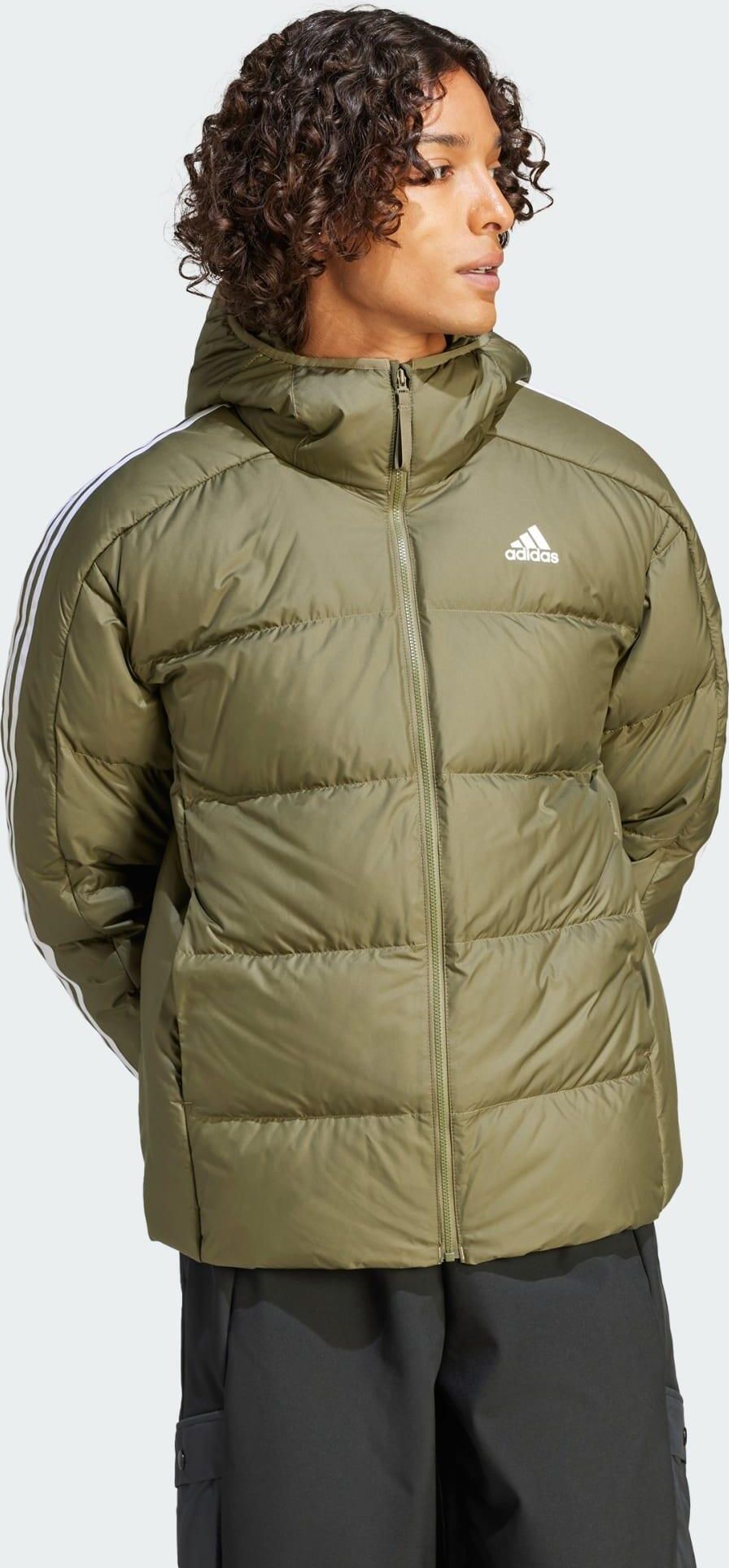 Adidas Kurtka Essentials Midweight Down Hooded Zielone Ceny I Opinie