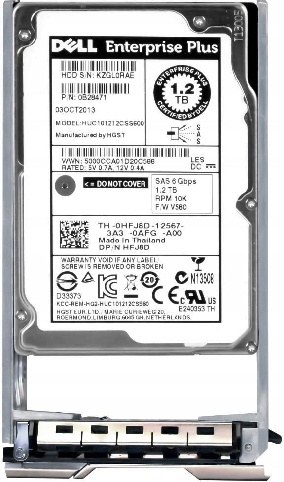 Dysk Serwerowy Dell 12Tb 10K Sas 2 25 Huc101212Css600 0HFJ8D