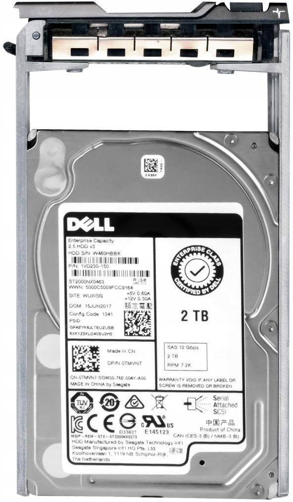 Dysk Serwerowy Dell 2TB 7 2K 128MB SAS 3 2 5 ST2000NX0463 0TMVN7