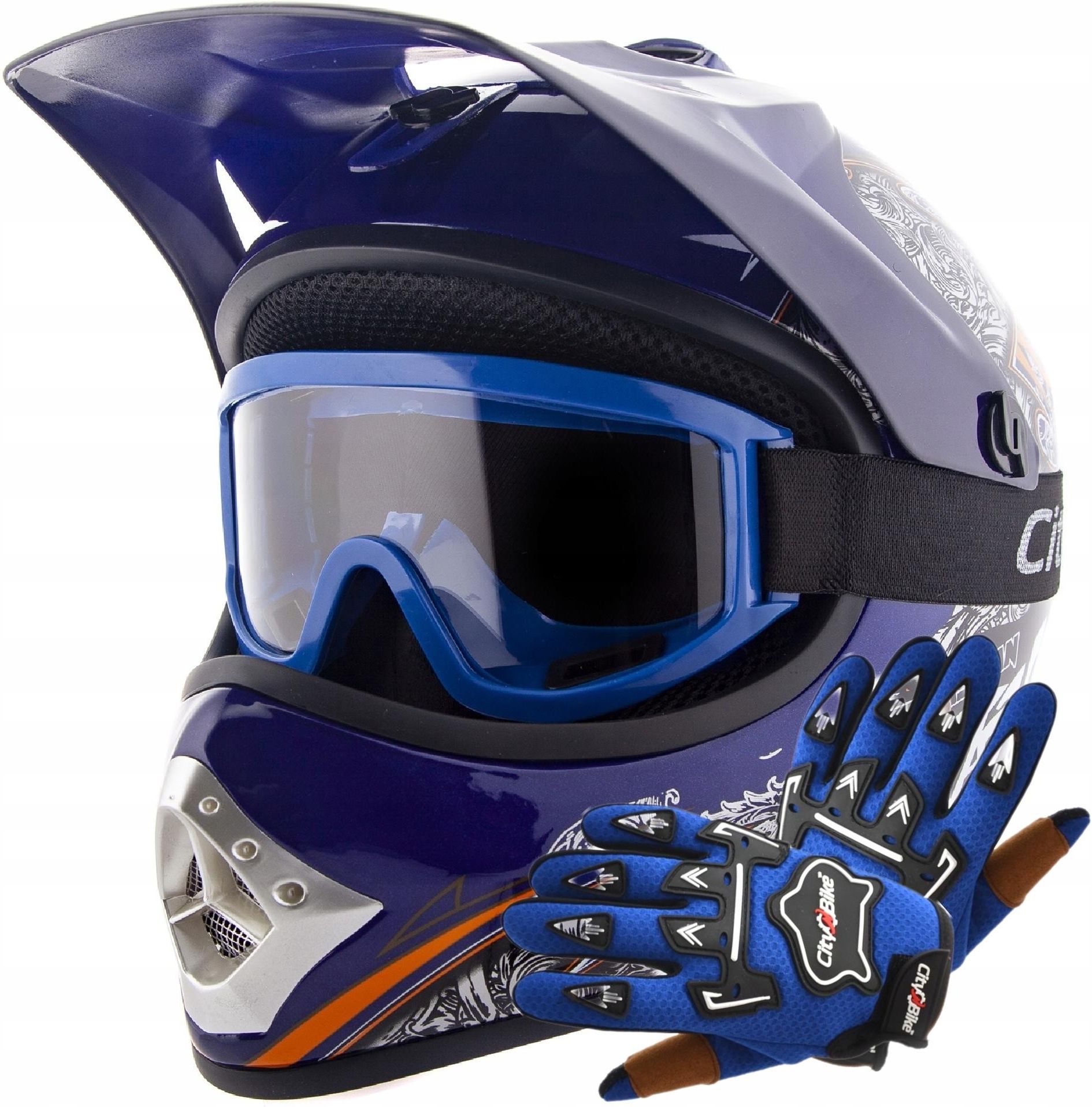 Kask Motocyklowy City Bike Cross Dzieci Cy Enduro Quad R Kawice Gogle