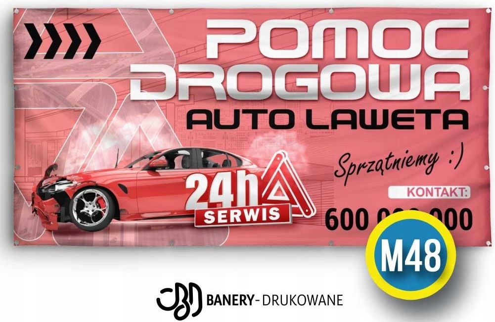 Baner Reklamowy 2X1 Projekt Pomoc Drogowa Auto Laweta Reklama Ceny I