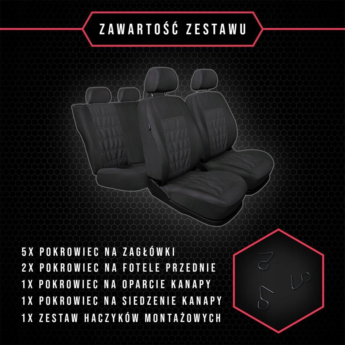 Pokrowiec Samochodowy Auto Dekor Zestaw Modern Mg2 Szare Dacia Sandero